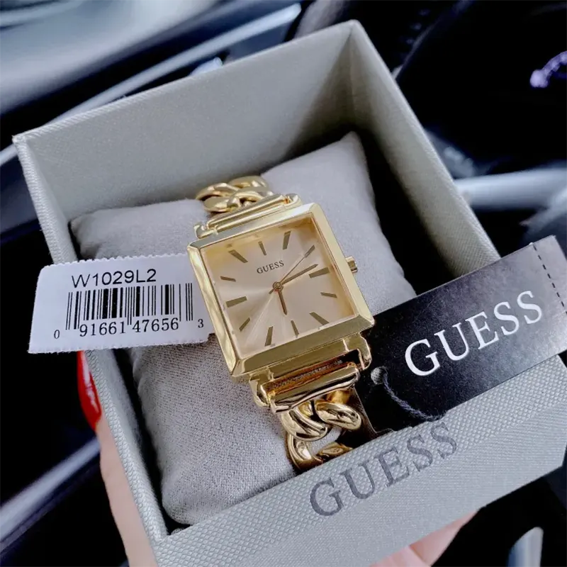 Guess Vanity Gold Dial Attractive Ladies Watch- W1029L2